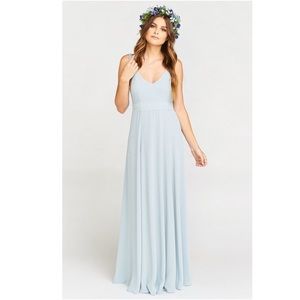 SHOW ME YOUR MUMU Steel Blue Jenn Maxi Gown M NWD